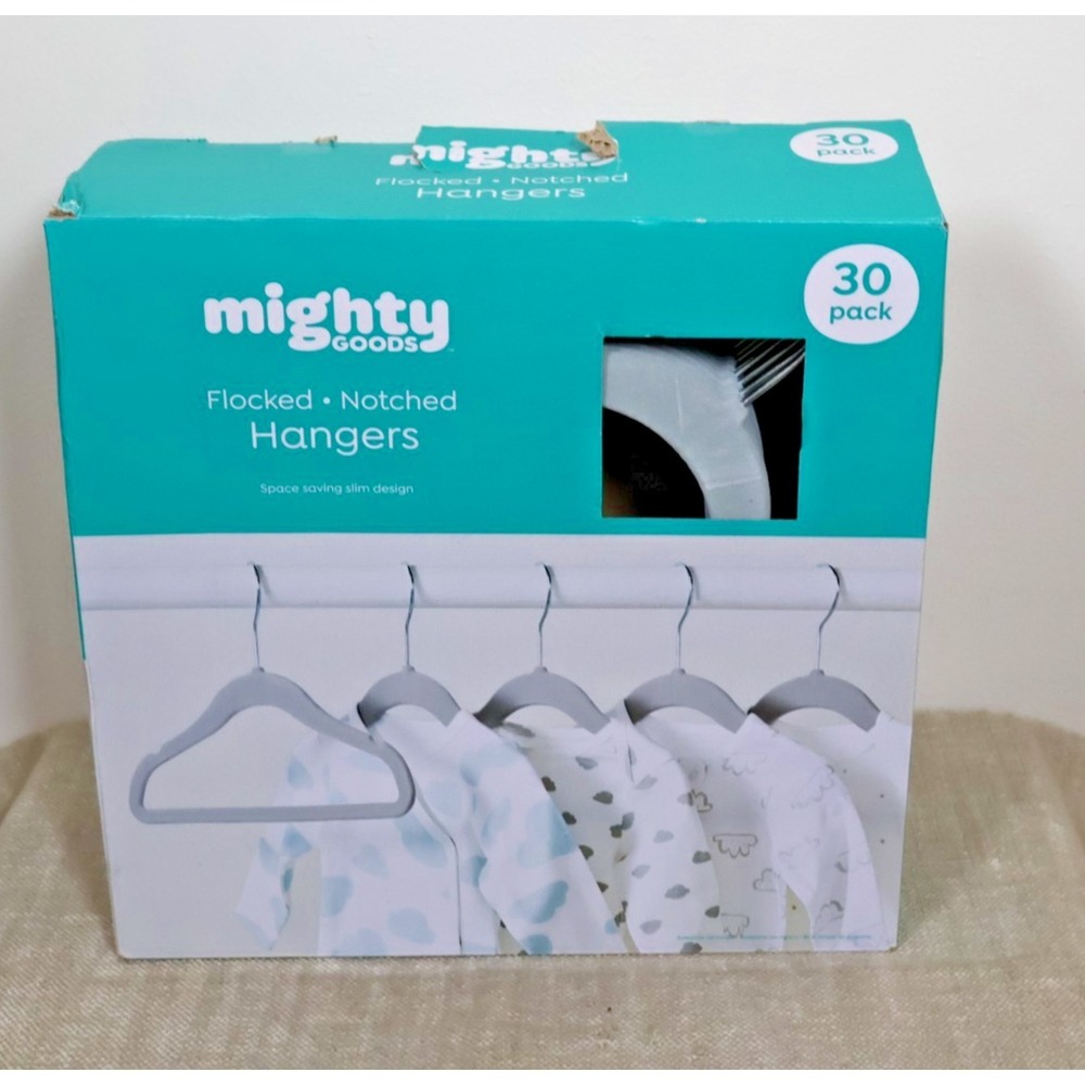 Baby Hangers Felt Gray MIGHTY GOODS 30 Per Box